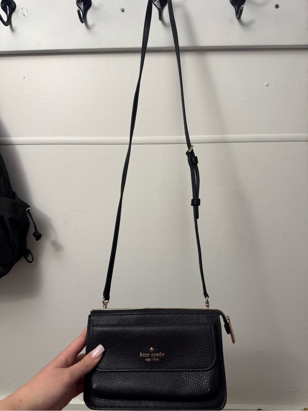 kate spade Black Leather Leila Small Crossbody
